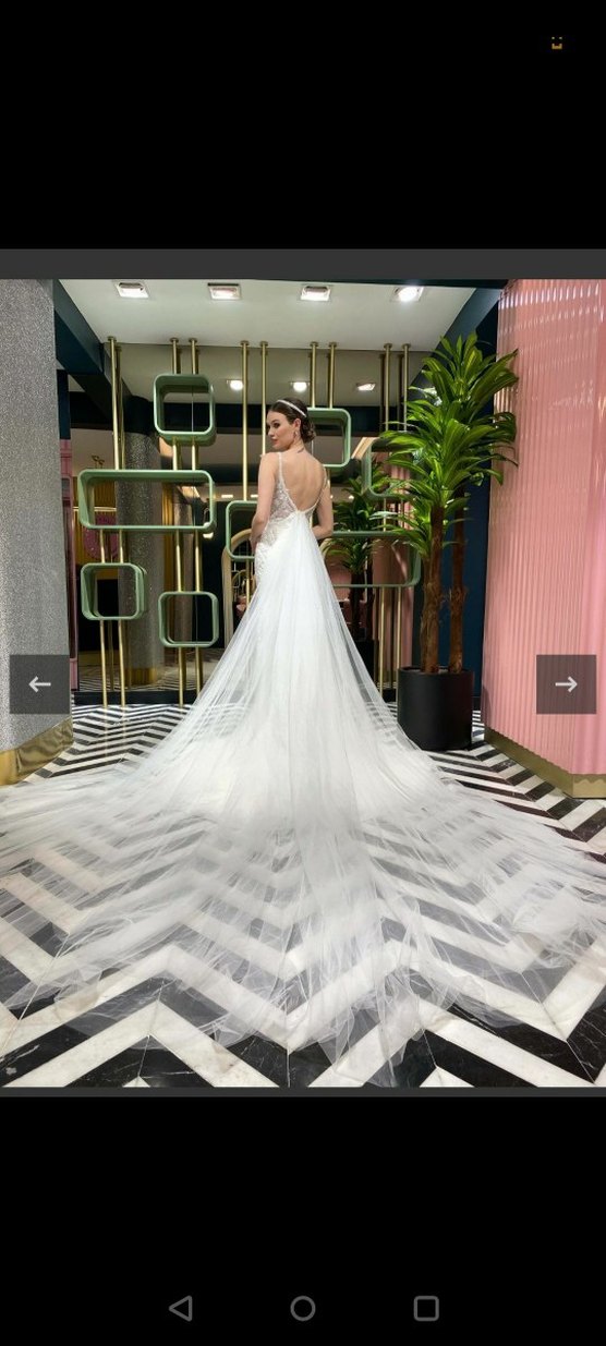 Aysira dantelli taşlı balık model gelinlik - Görsel 3