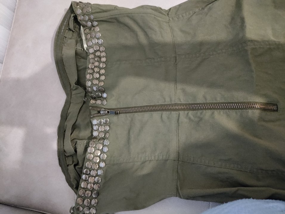 Haki Straplez Mini Elbise - Görsel 3