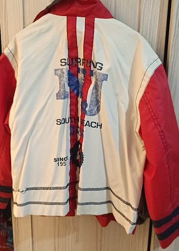 Kırmızı Düğmeli Erkek Ceket yağmurluk - Görsel 5