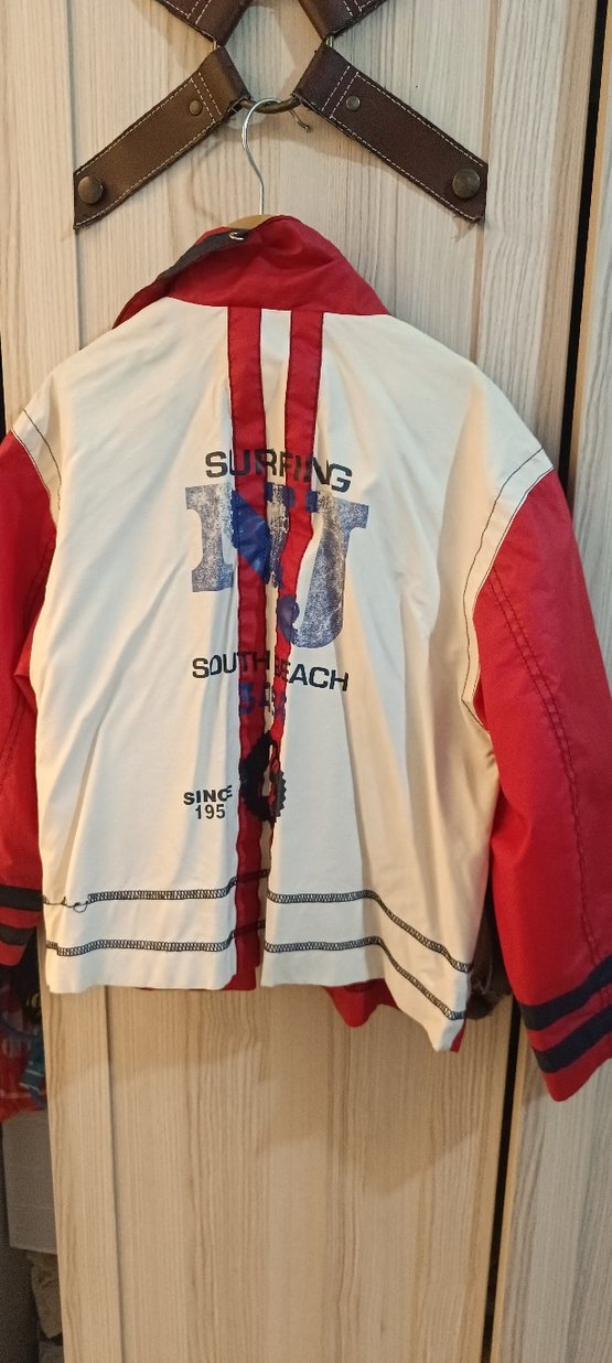 Kırmızı Düğmeli Erkek Ceket yağmurluk - Görsel 5