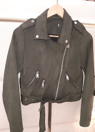 36 beden nubuk suet kumaş biker ceket 