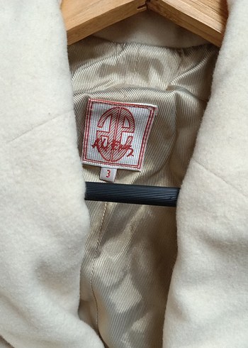 krem rengi bohem vintage Düğmeli Midi Kadın Kaban - Görsel 8