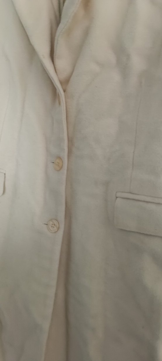 krem rengi bohem vintage Düğmeli Midi Kadın Kaban - Görsel 3