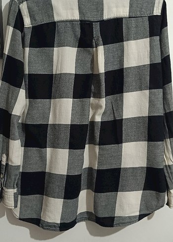Kadın  38 beden h&m Gri Kareli Uzun Kollu Gömlek - Görsel 4