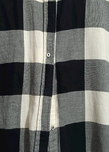 Kadın  38 beden h&m Gri Kareli Uzun Kollu Gömlek - Görsel 5