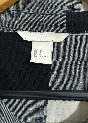 Kadın  38 beden h&m Gri Kareli Uzun Kollu Gömlek - Görsel 3