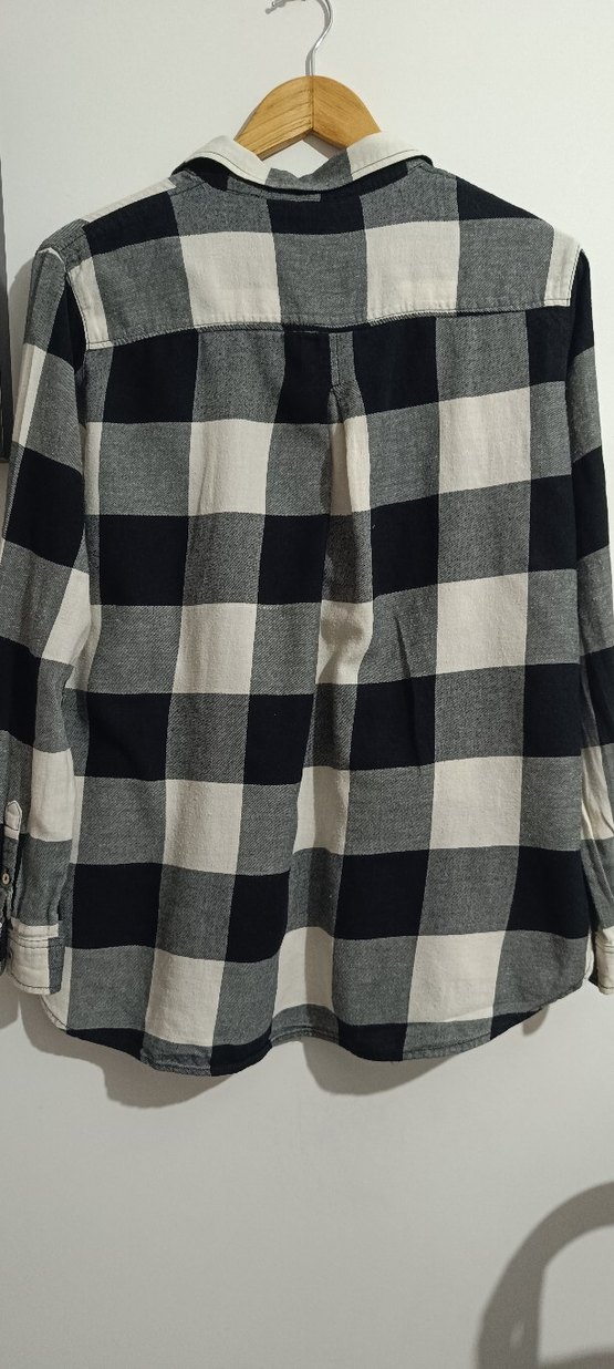 Kadın  38 beden h&m Gri Kareli Uzun Kollu Gömlek - Görsel 4