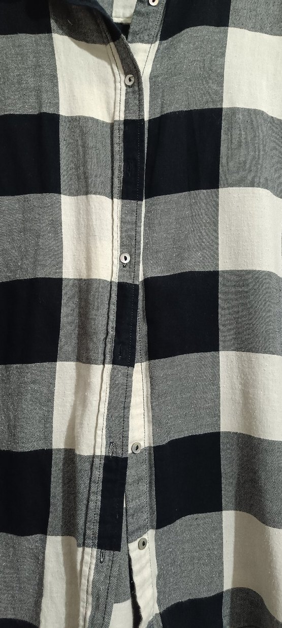 Kadın  38 beden h&m Gri Kareli Uzun Kollu Gömlek - Görsel 5