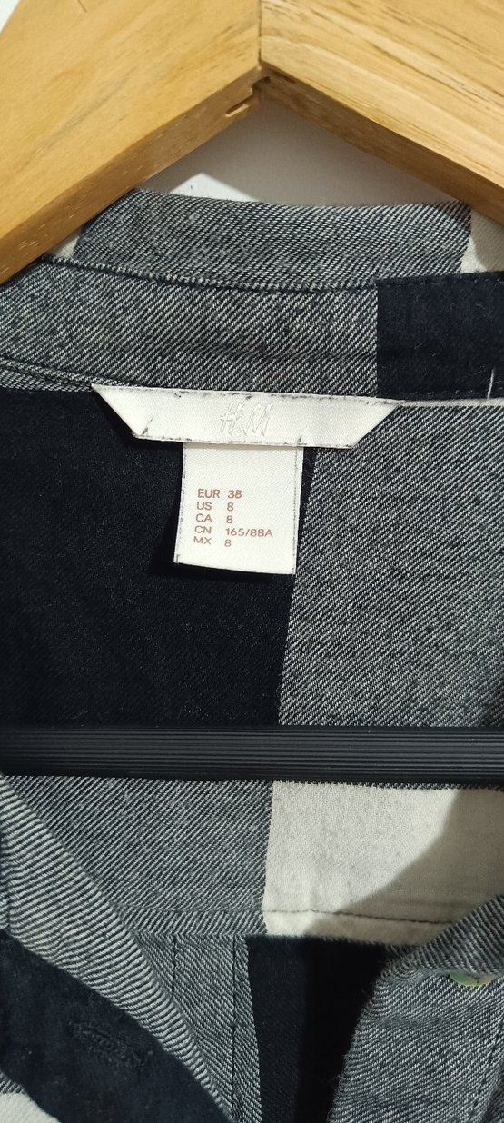 Kadın  38 beden h&m Gri Kareli Uzun Kollu Gömlek - Görsel 3