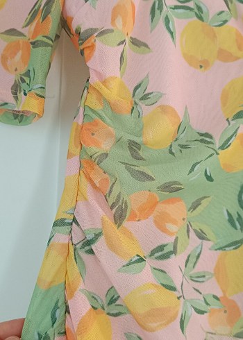 Pembe Bohem Kısa Kollu Piliseli Bluz - Görsel 6