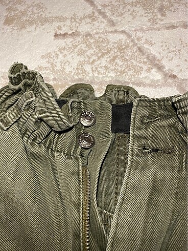 Kadın mom jean kot pantolon haki - Görsel 2