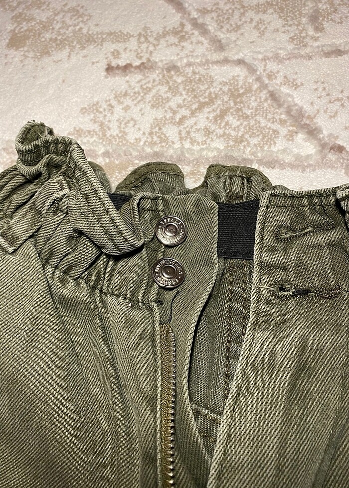 Kadın mom jean kot pantolon haki - Görsel 2