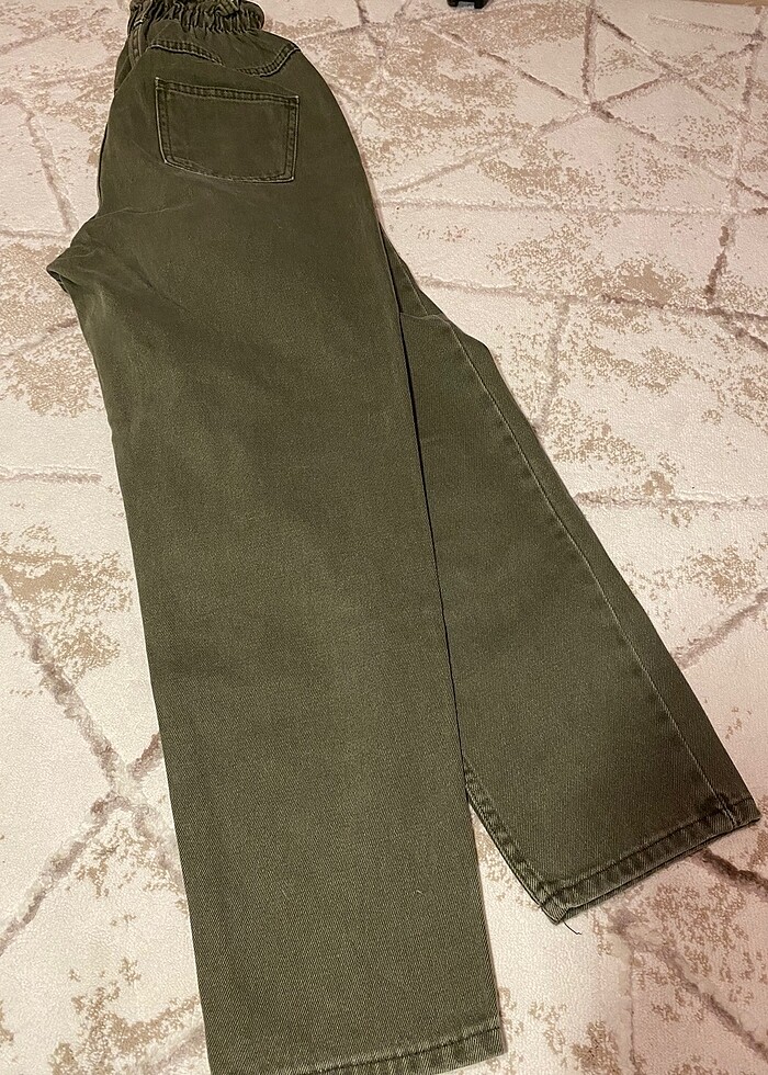 Kadın mom jean kot pantolon haki - Görsel 4