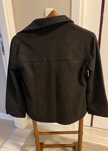 Düğmeli Siyah erkek Süet Ceket - Görsel 2