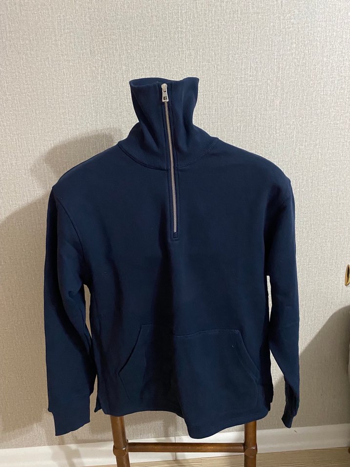 Erkek Lacivert Yarım Fermuarlı Sweatshirt - Görsel 3