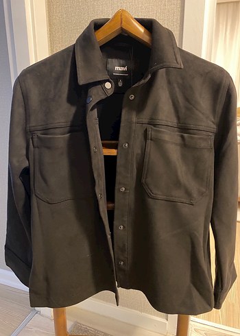 Düğmeli Siyah Süet erkek Ceket - Görsel 4