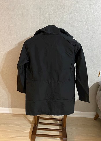 Kadın Siyah Midi Su Geçirmez Kemerli Yağmurluk - Görsel 3