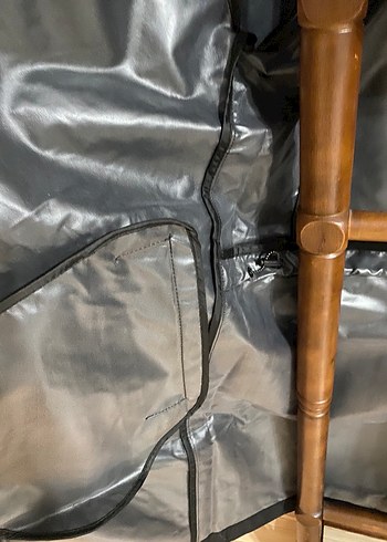 Kadın Siyah Midi Su Geçirmez Kemerli Yağmurluk - Görsel 5