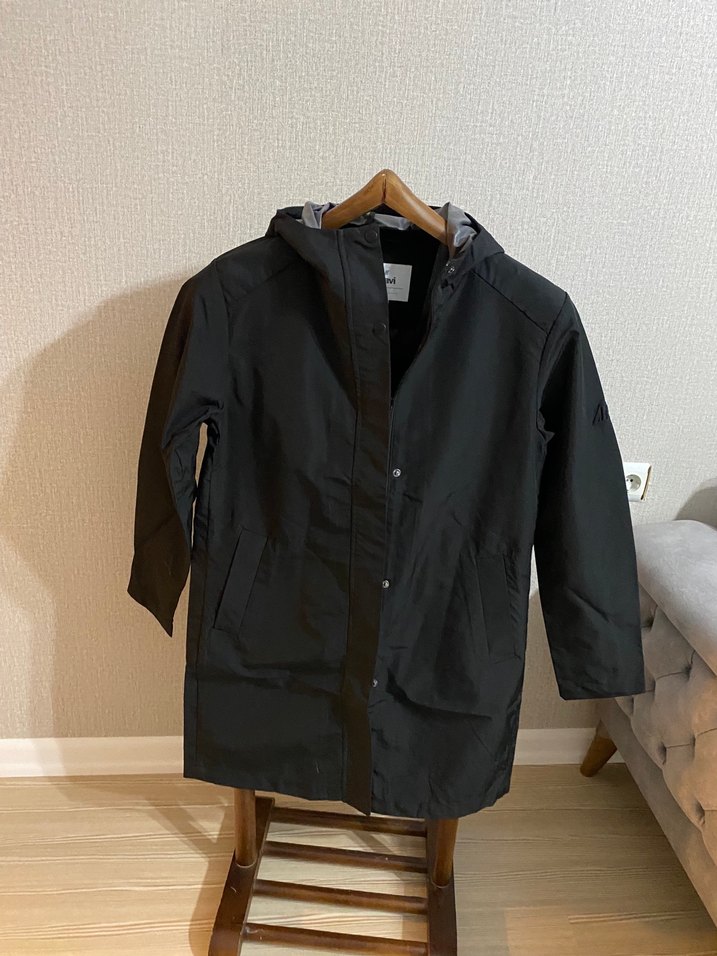 Kadın Siyah Midi Su Geçirmez Kemerli Yağmurluk - Görsel 2