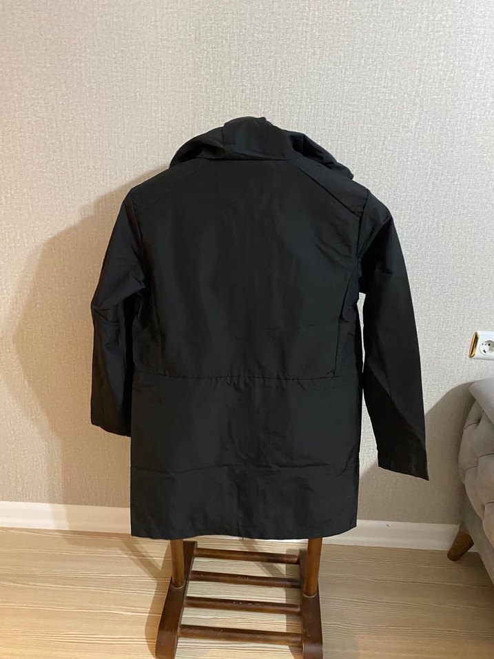 Kadın Siyah Midi Su Geçirmez Kemerli Yağmurluk - Görsel 3