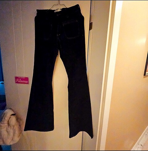 Mango ispanyol paça hafif likralı denim pantolon