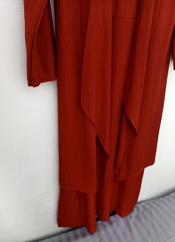 l Beden kırmızı Renk Tesettür elbise & Yelek