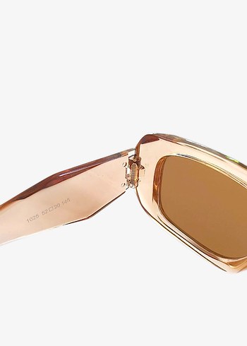 Şeffaf Bej Kadın Güneş Gözlüğü - Görsel 4