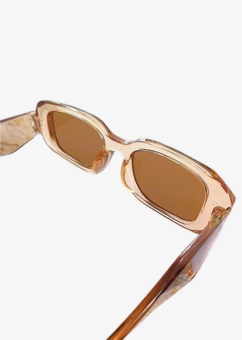 Şeffaf Bej Kadın Güneş Gözlüğü - Görsel 3