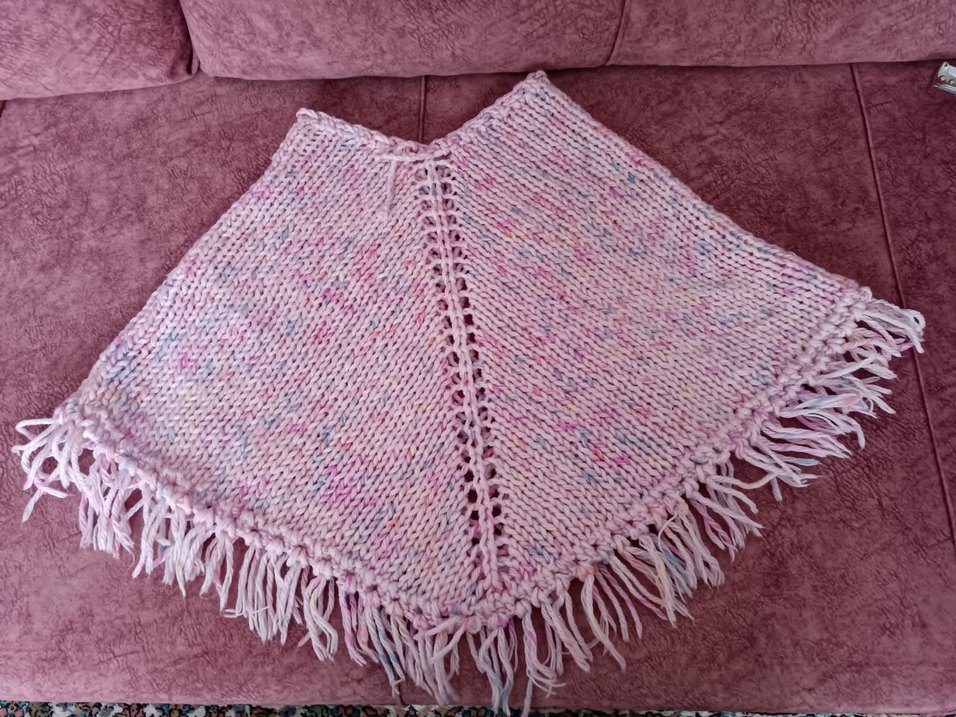 Kız Çocuk Örgü Panço - Görsel 2