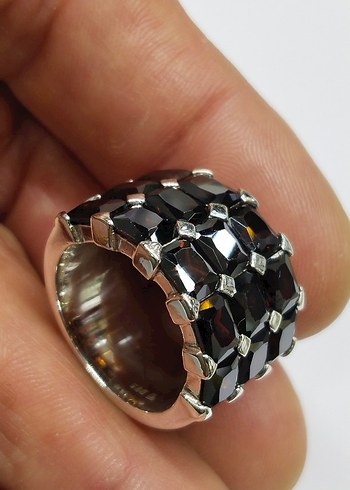 EL İŞÇİLİĞİ GARNET GÜMÜŞ YÜZÜK