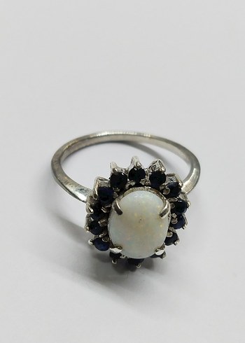 Beden Bohem Opal ve Safir Vintage Yüzük