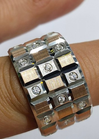  Beden altın Renk UNİSEX CHOPARD EL İŞÇİLİĞİ GÜMÜŞ YÜZÜK