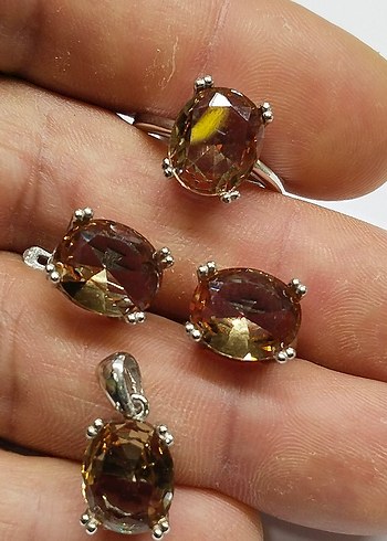  Beden 925 AYAR GÜMÜŞ SULTANİT SET