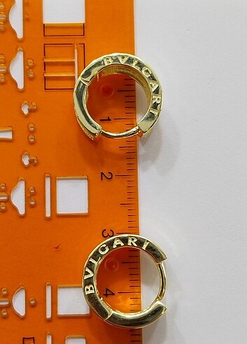  Beden sarı Renk BVLGARİ 925 AYAR GÜMÜŞ KÜPE 