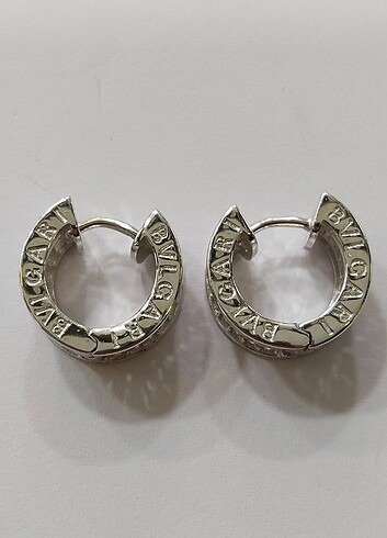 Beden beyaz Renk BVLGARİ 925 AYAR GÜMÜŞ KÜPE