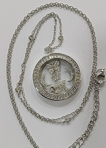 Beden beyaz Renk CHOPARD 925 AYAR GÜMÜŞ KOLYE