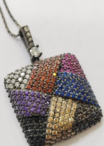 Renkli Payetli Kadın Kolye Ucu - Görsel 2