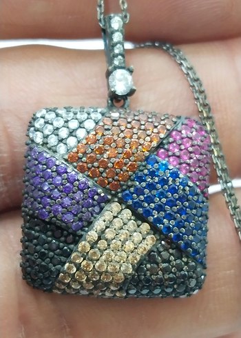 Renkli Payetli Kadın Kolye Ucu - Görsel 4