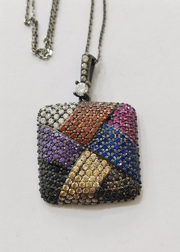 Renkli Payetli Kadın Kolye Ucu - Görsel 7