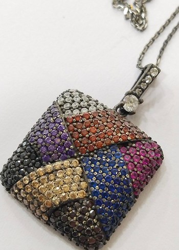 Renkli Payetli Kadın Kolye Ucu - Görsel 3