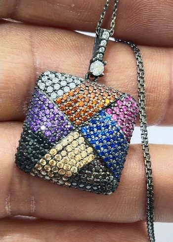 Renkli Payetli Kadın Kolye Ucu - Görsel 9