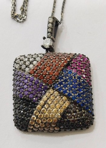 Renkli Payetli Kadın Kolye Ucu - Görsel 8