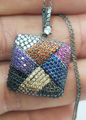 Renkli Payetli Kadın Kolye Ucu - Görsel 6