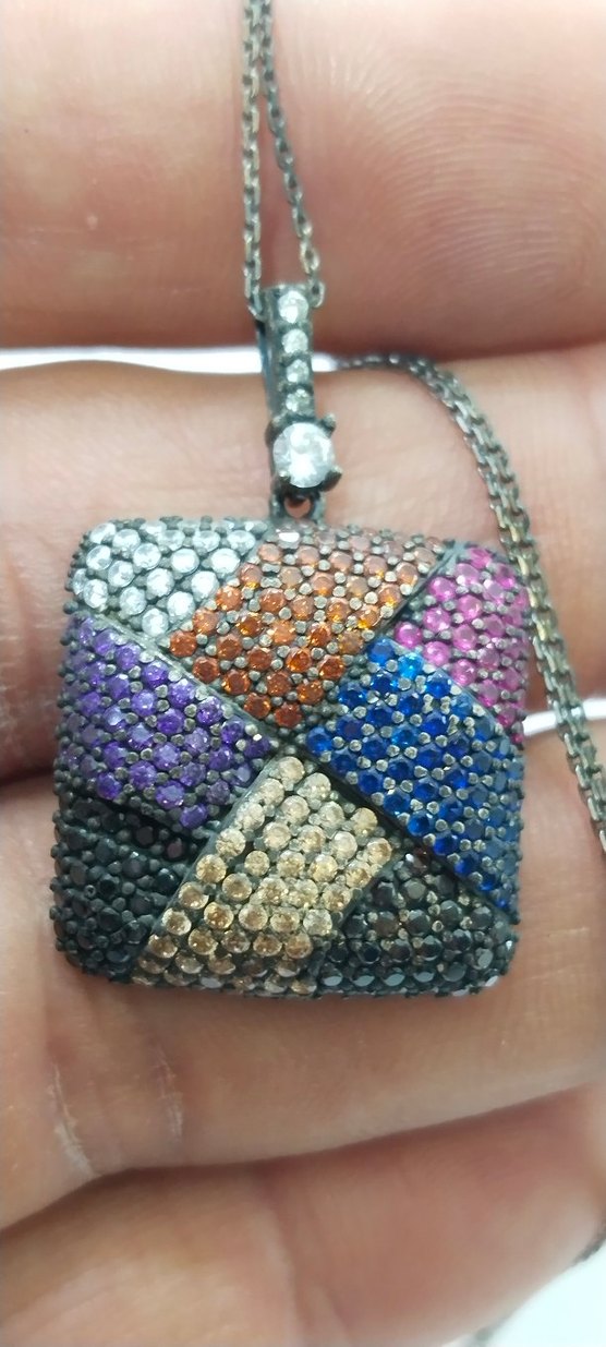 Renkli Payetli Kadın Kolye Ucu - Görsel 4