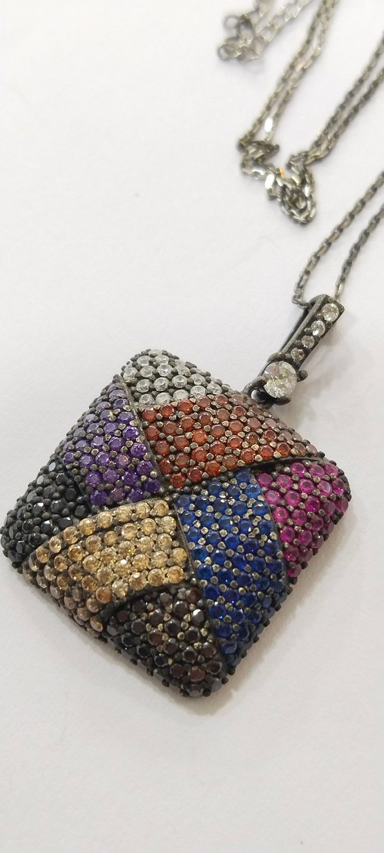 Renkli Payetli Kadın Kolye Ucu - Görsel 3