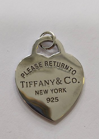Tiffany & Co. Altın Zincir Detaylı Vintage Kalp Charm - Görsel 7