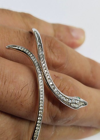 Bvlgari Payetli Yılan Desenli Kadın Bilezik