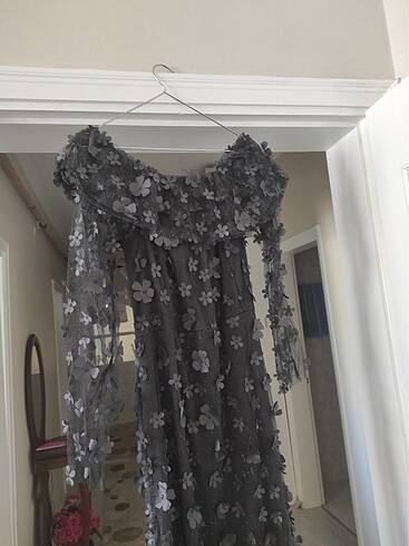 Çiçekli Siyah elbise - Görsel 5