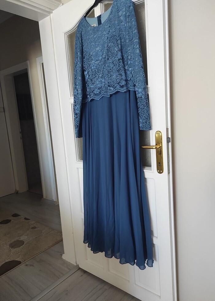 Mavi Tesettür elbise - Görsel 3