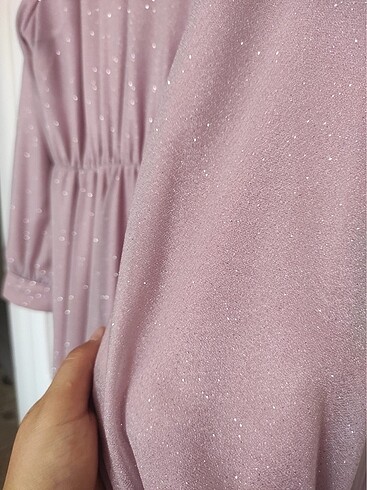 Lila gik tasarim tesettür elbise - Görsel 3